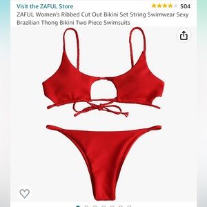 ZAFUL red high cut cheeky bikini